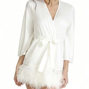 Rya Collection Swan Feather-Trim Robe
